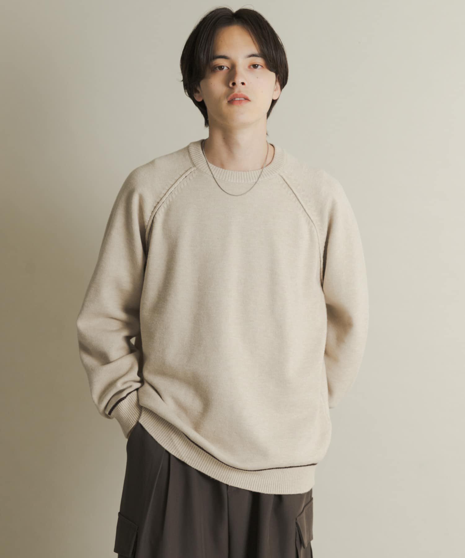 SENSE OF PLACE by URBAN RESEARCH「『一部WEB限定ｶﾗｰ』『洗濯可/毛玉防止』ｽﾄﾚｯﾁﾊｲｼｮｸﾗｲﾝﾆ」|ニット・セーター|