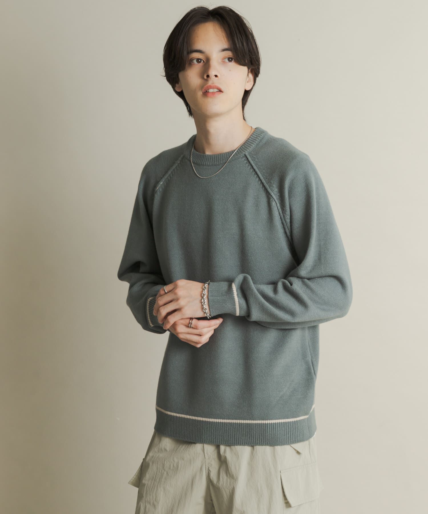 SENSE OF PLACE by URBAN RESEARCH「『一部WEB限定ｶﾗｰ』『洗濯可/毛玉防止』ｽﾄﾚｯﾁﾊｲｼｮｸﾗｲﾝﾆ」|ニット・セーター|