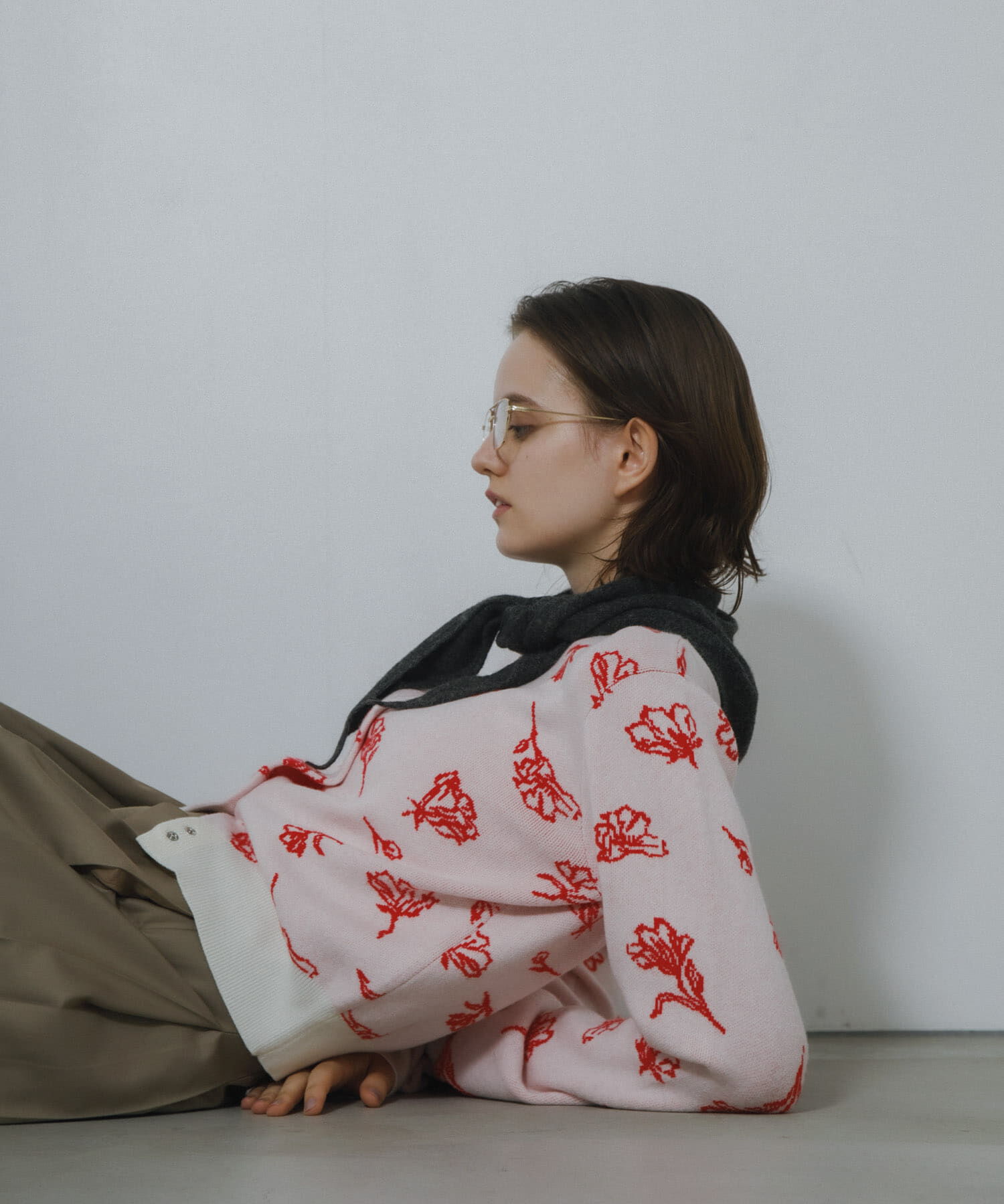 SENSE OF PLACE by URBAN RESEARCH「『洗濯可』ジャガードフラワーコンパクトニットカーディガン」|カーディガン|