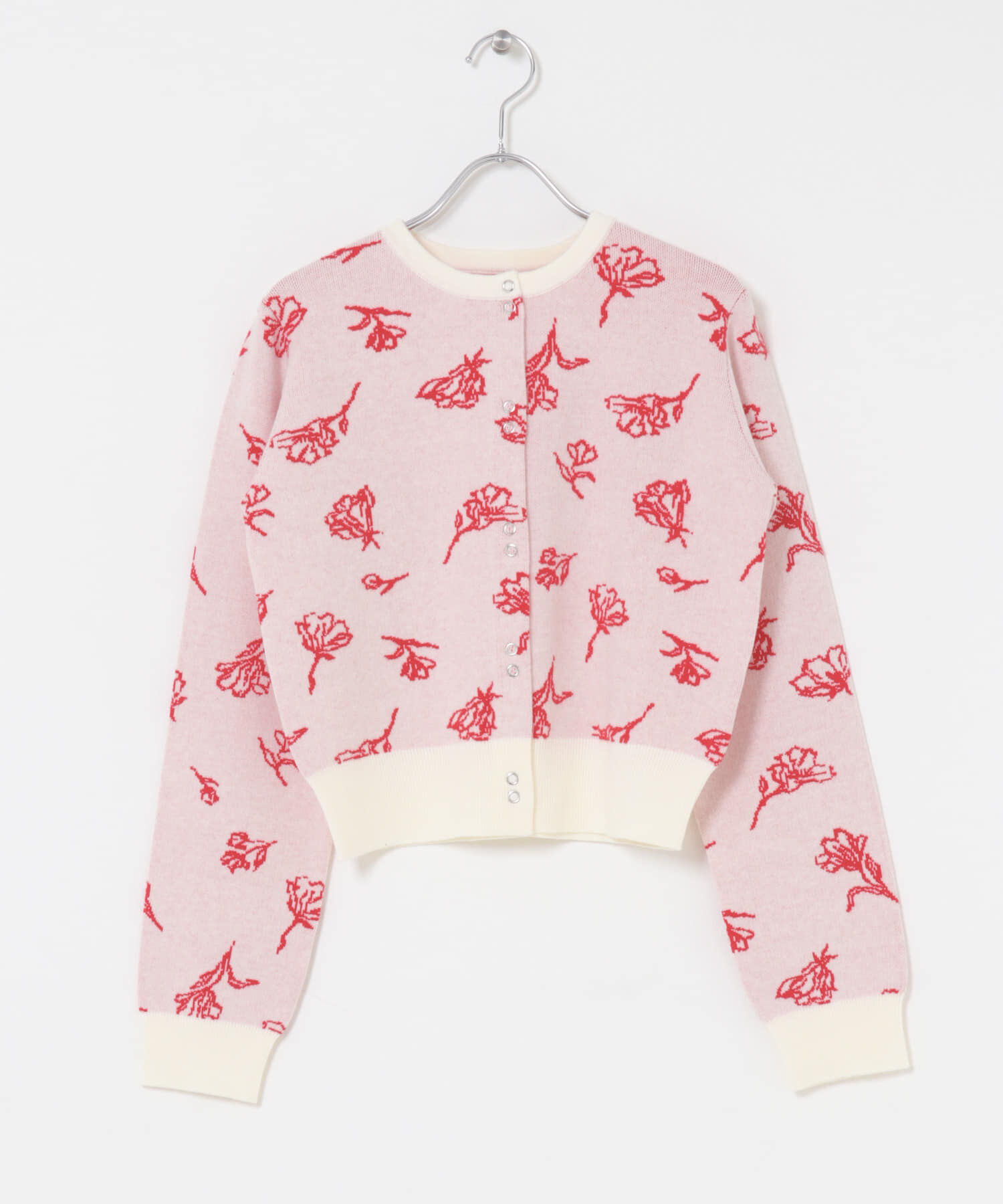 SENSE OF PLACE by URBAN RESEARCH「『洗濯可』ジャガードフラワーコンパクトニットカーディガン」|カーディガン|