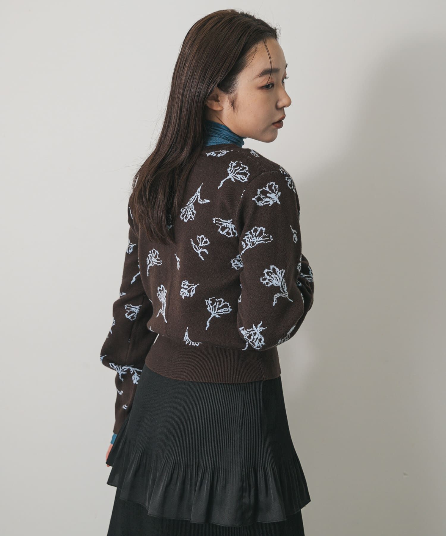 SENSE OF PLACE by URBAN RESEARCH「『洗濯可』ジャガードフラワーコンパクトニットカーディガン」|カーディガン|