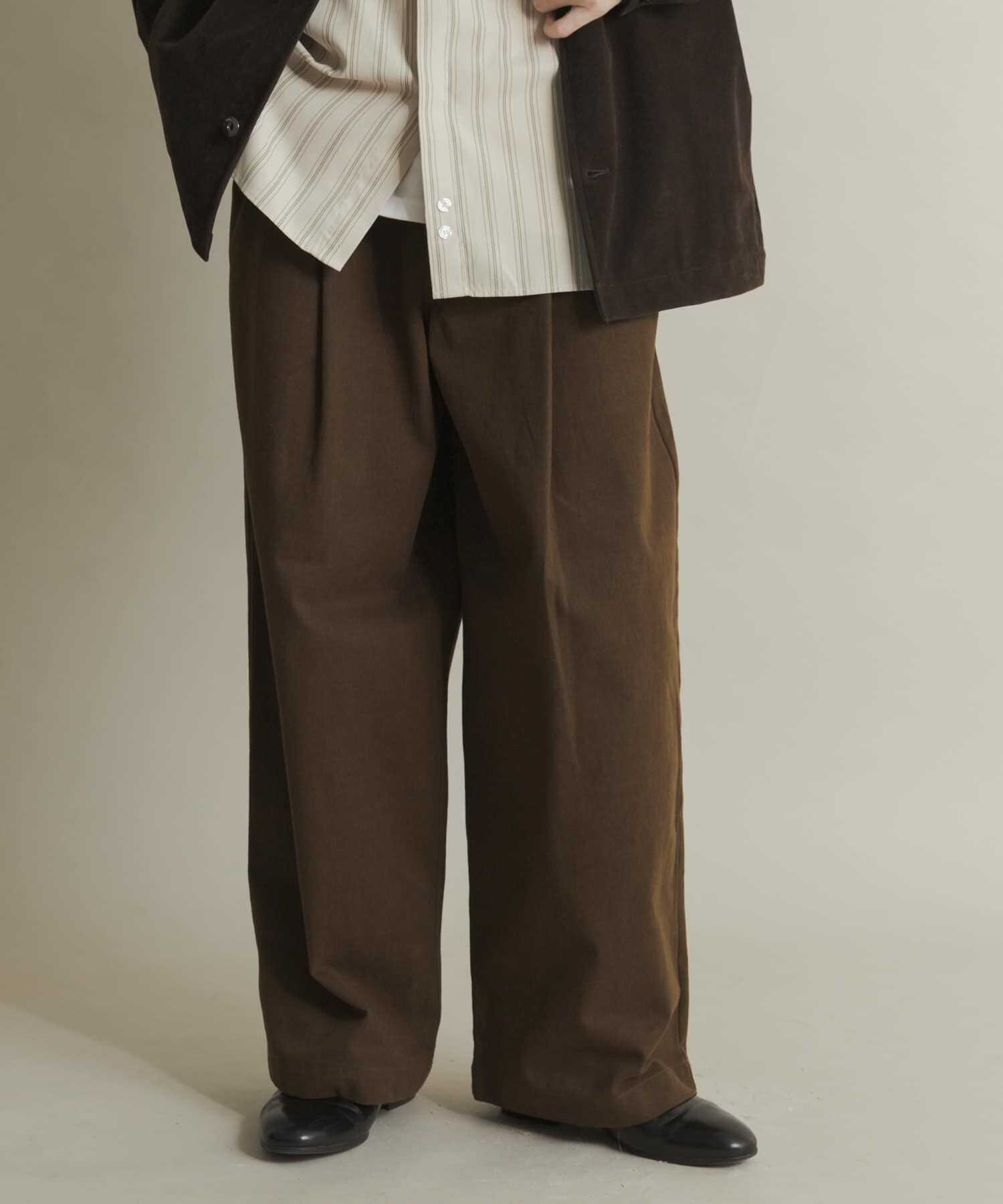 SENSE OF PLACE by URBAN RESEARCH「ボリュームタックワイドパンツ」|その他|ブラウン