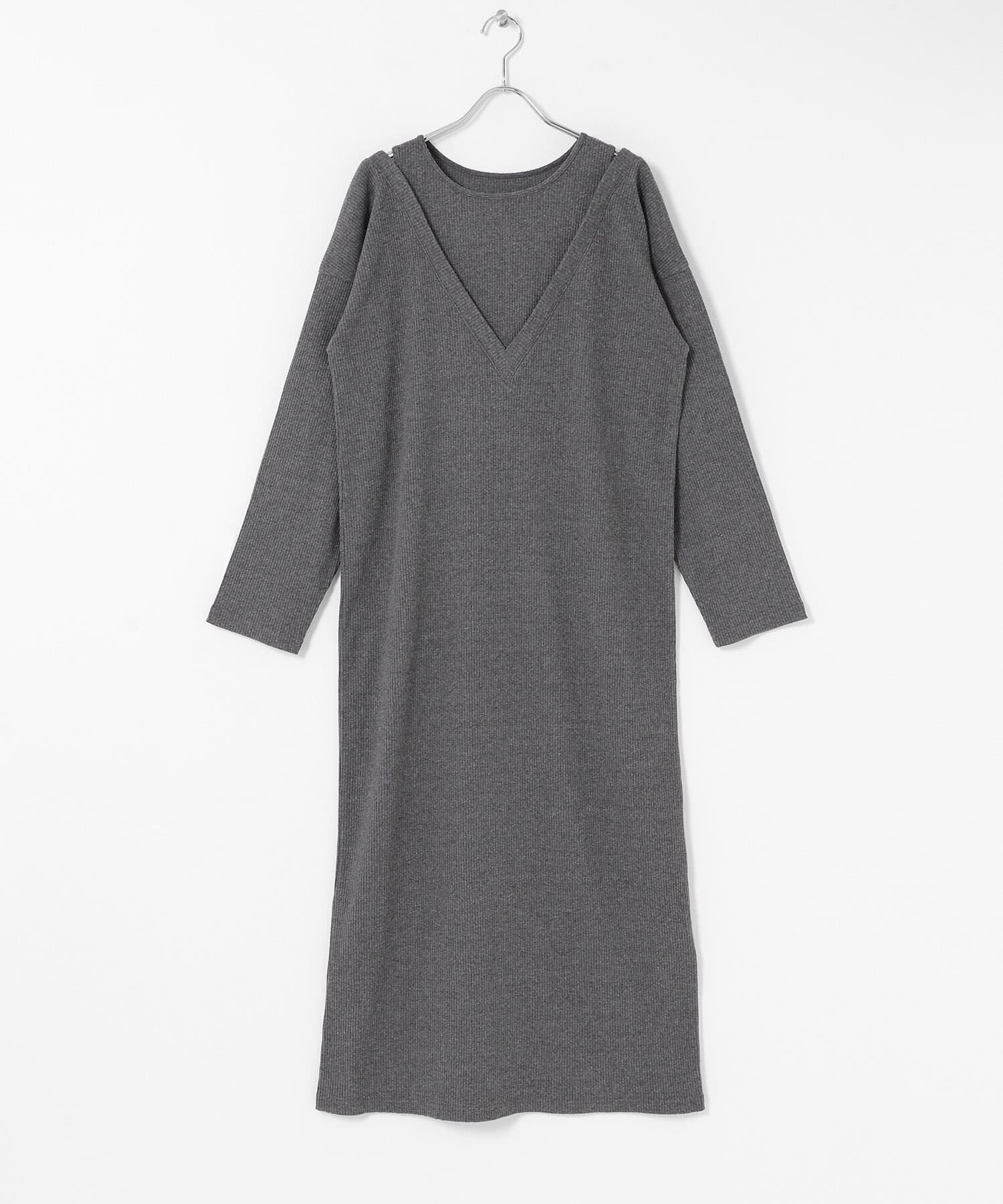 SENSE OF PLACE by URBAN RESEARCH「レイヤードネックリブワンピース」|ワンピース|