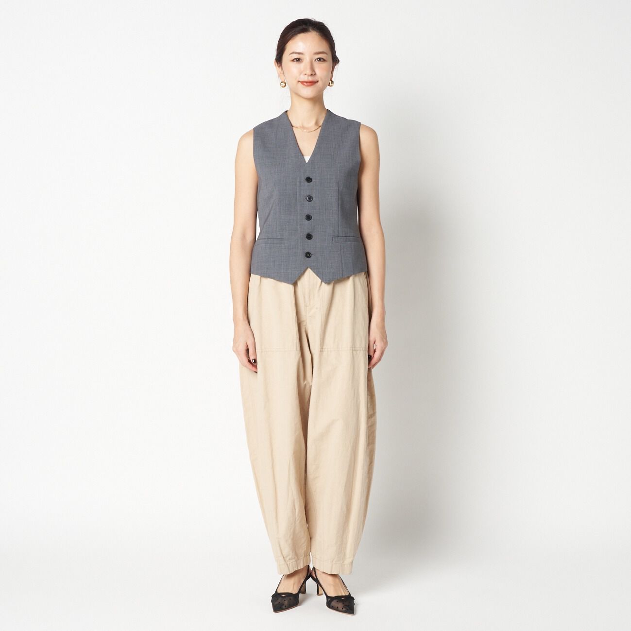 HELIOPOLE「HELIOPOLE DOT BACK PRINTED VEST」|ベスト・ジレ|