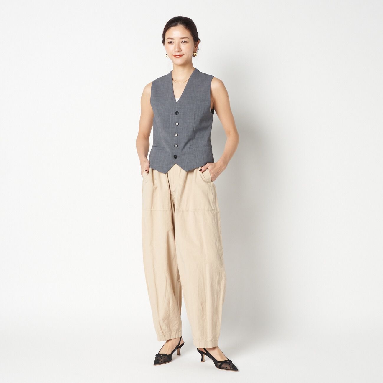 HELIOPOLE「HELIOPOLE DOT BACK PRINTED VEST」|ベスト・ジレ|