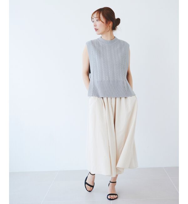 le.coeur blanc「《手洗い可能》柄編みニットベスト」|ベスト・ジレ|