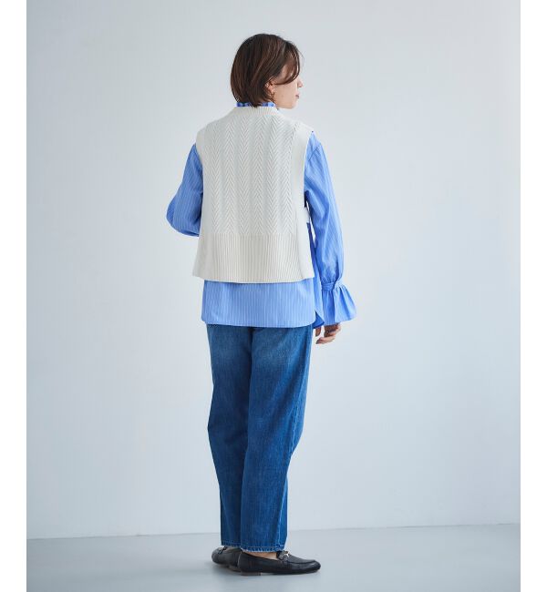 le.coeur blanc「《手洗い可能》柄編みニットベスト」|ベスト・ジレ|