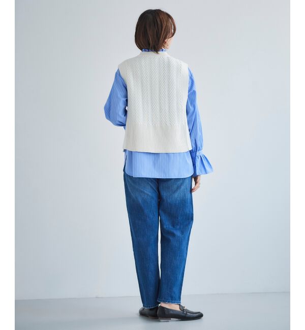 le.coeur blanc「《手洗い可能》柄編みニットベスト」|ベスト・ジレ|