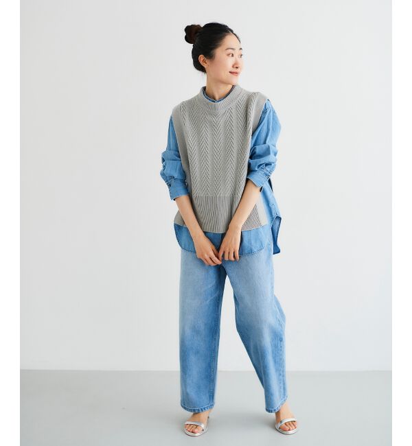 le.coeur blanc「《手洗い可能》柄編みニットベスト」|ベスト・ジレ|