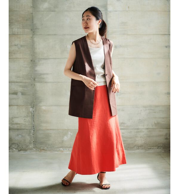 le.coeur blanc「リネンライクツイルベスト」|ベスト・ジレ|