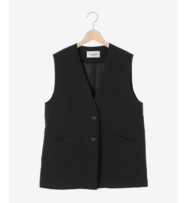 le.coeur blanc「《手洗い可能》Vカラージレジャケット」|ベスト・ジレ|