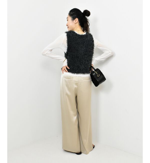  「TORRAZZO DONNAチュール&times;シャギーニットベスト」|ベスト・ジレ|