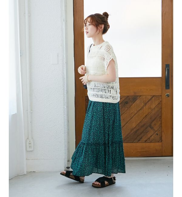  「《手洗い可能》透かし編みデザインニットベスト」|ベスト・ジレ|