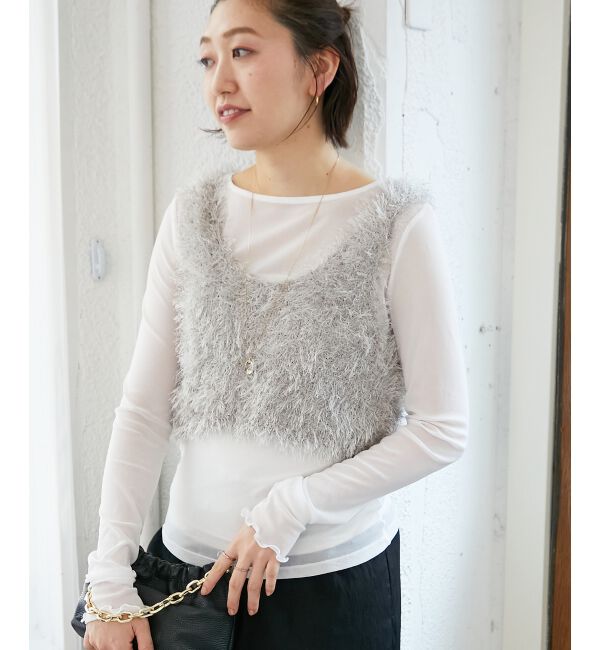  「シャギーUネックベスト」|ベスト・ジレ|