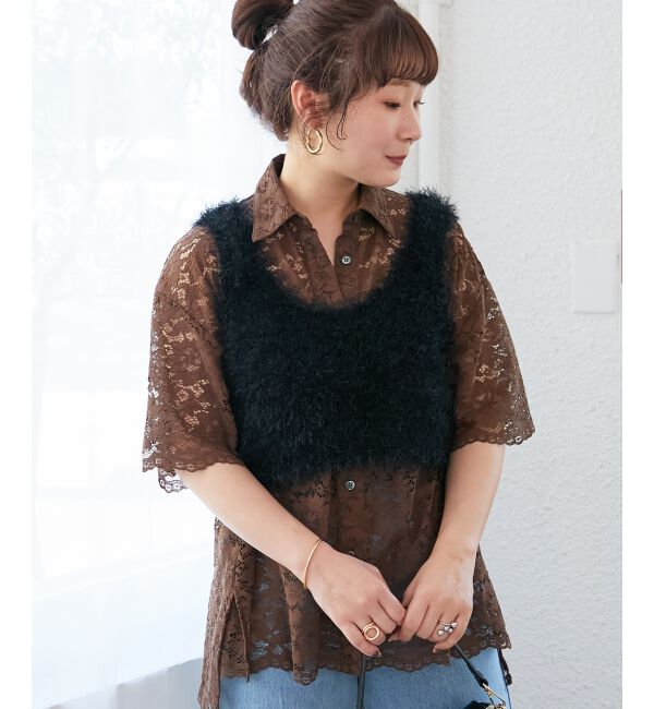  「シャギーUネックベスト」|ベスト・ジレ|