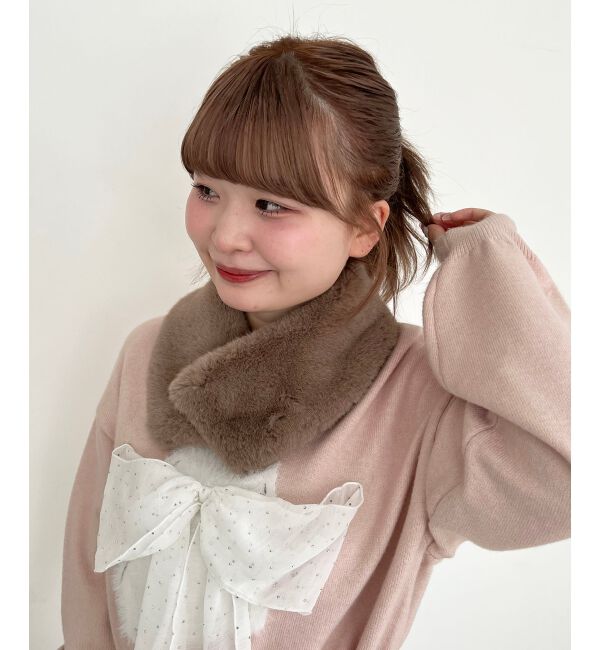  「プチファーティペット」|ストール|ブラウン