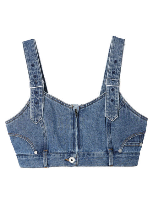 earth music&ecology「ショルダーベルト付きデニムビスチェ」|ベスト・ジレ|