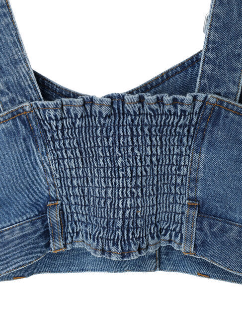 earth music&ecology「ショルダーベルト付きデニムビスチェ」|ベスト・ジレ|
