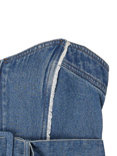 earth music&ecology「ウエストベルト付きデニムビスチェ」|ベスト・ジレ|