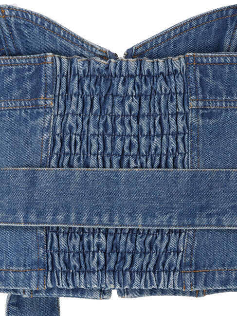 earth music&ecology「ウエストベルト付きデニムビスチェ」|ベスト・ジレ|