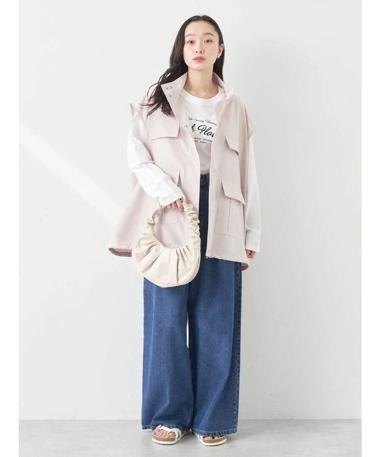 earth music&ecology「ミリタリースタンドカラーベスト」|ベスト・ジレ|