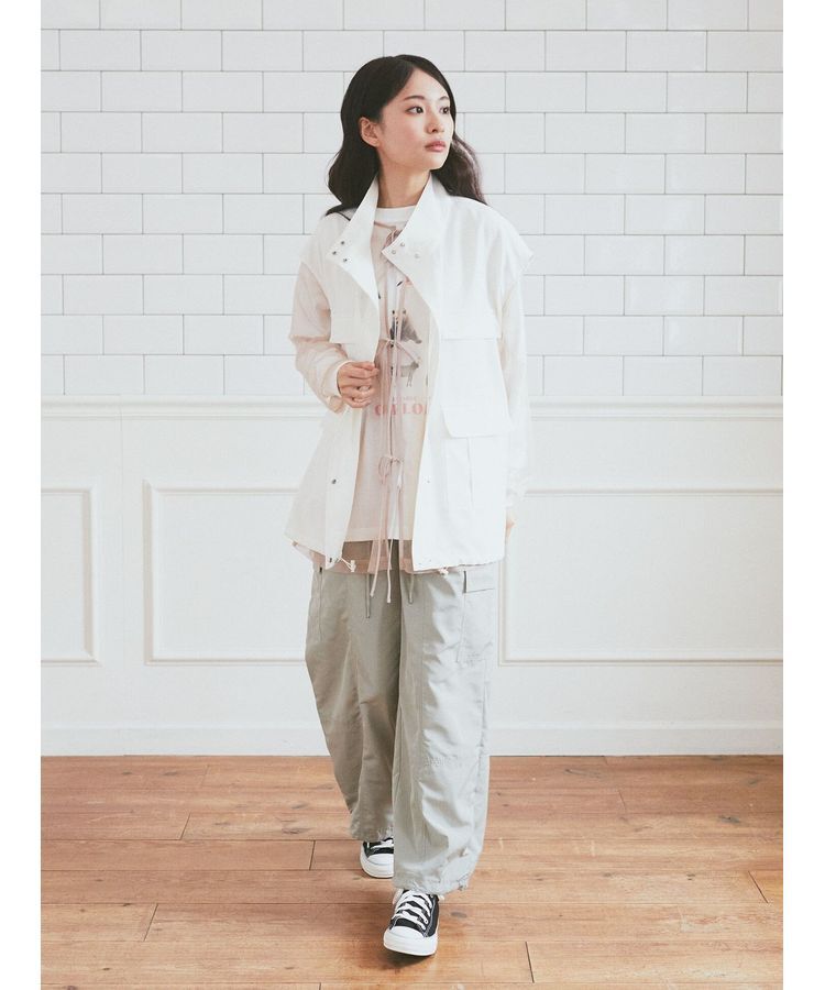 earth music&ecology「ミリタリースタンドカラーベスト」|ベスト・ジレ|