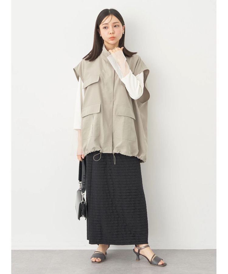 earth music&ecology「ミリタリースタンドカラーベスト」|ベスト・ジレ|