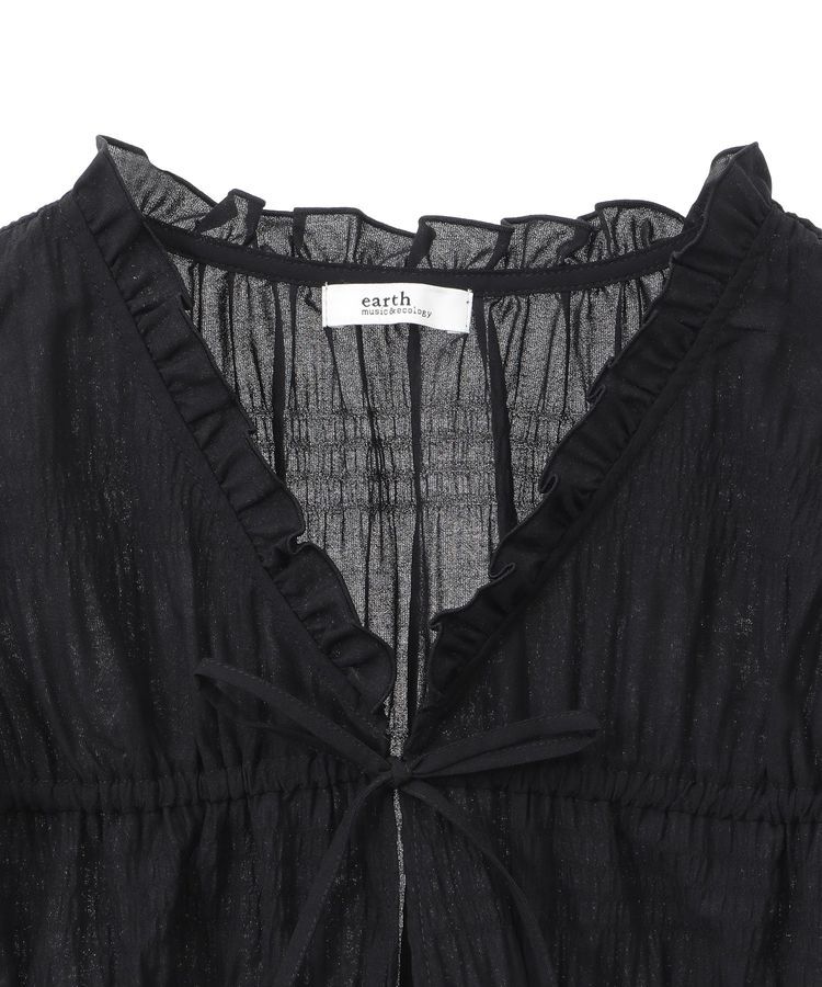 earth music&ecology「フロントリボンシャーリングベスト」|ベスト・ジレ|