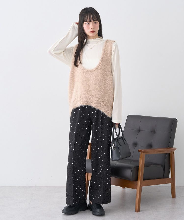 earth music&ecology「フェザーUネックニットベスト」|ベスト・ジレ|