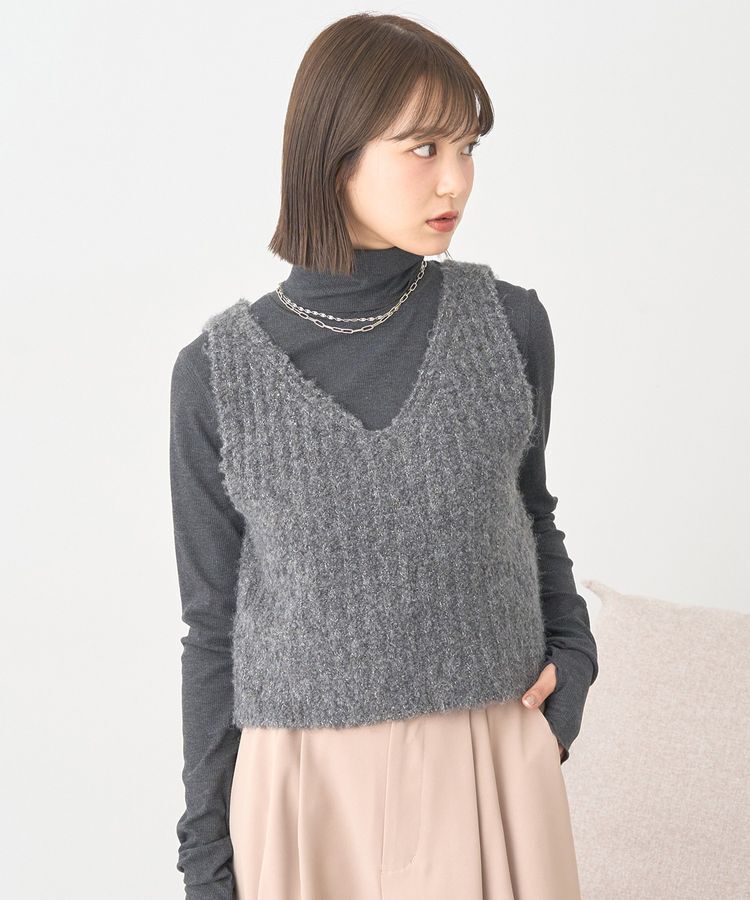 earth music&ecology「MIXカラーブークレニットビスチェ」|ベスト・ジレ|