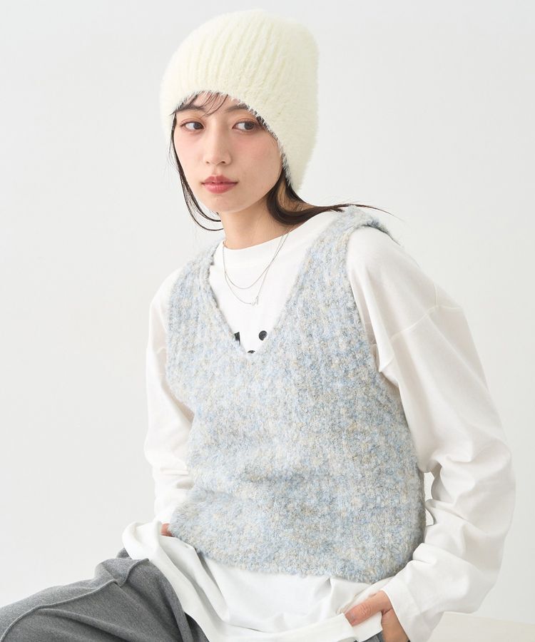 earth music&ecology「MIXカラーブークレニットビスチェ」|ベスト・ジレ|