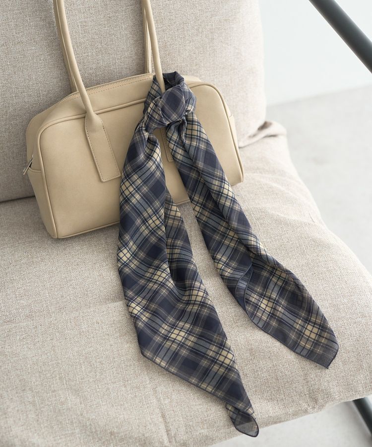 earth music&ecology「チェックスカーフ」|その他|Black