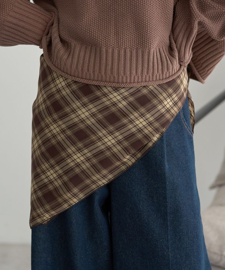 earth music&ecology「チェックスカーフ」|その他|Brown