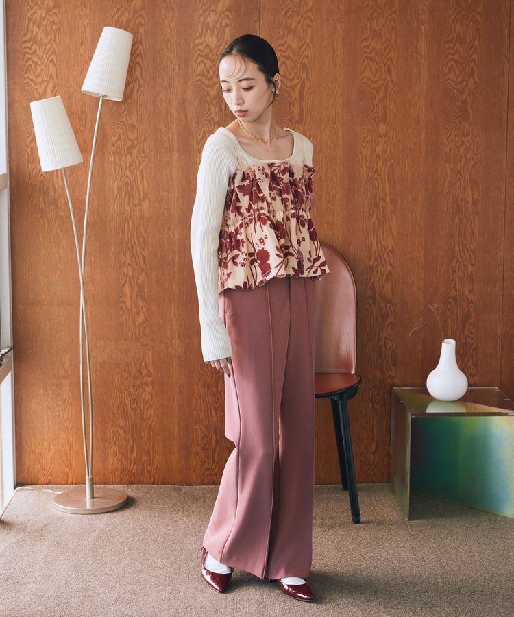 earth music&ecology「ベロアフラワービスチェ」|ベスト・ジレ|