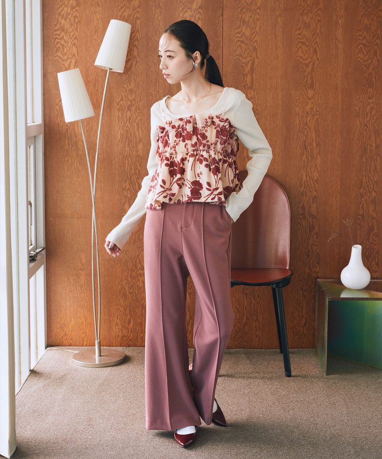 earth music&ecology「ベロアフラワービスチェ」|ベスト・ジレ|