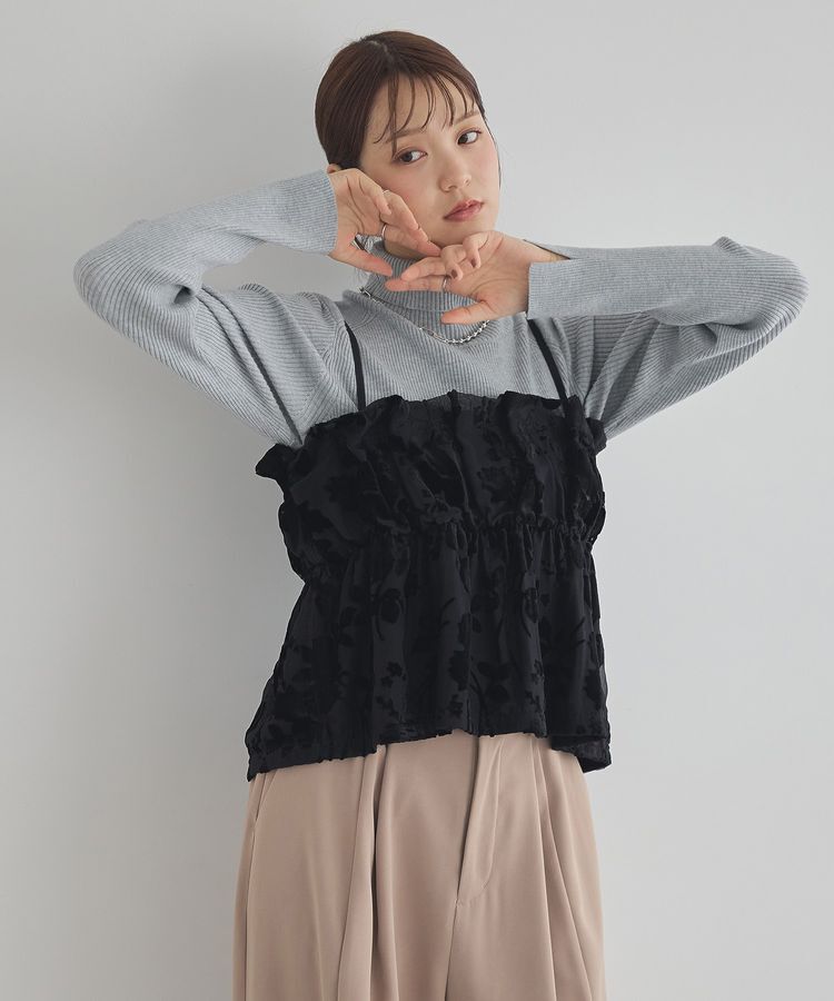 earth music&ecology「ベロアフラワービスチェ」|ベスト・ジレ|