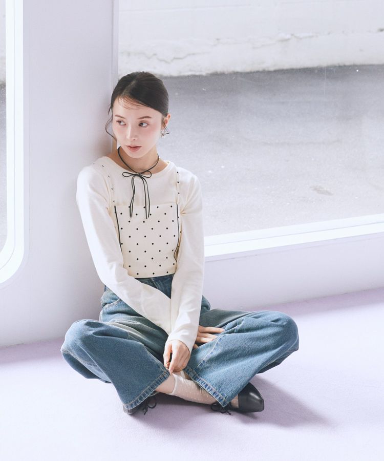 earth music&ecology「2WAYドットリボンビスチェ」|ベスト・ジレ|