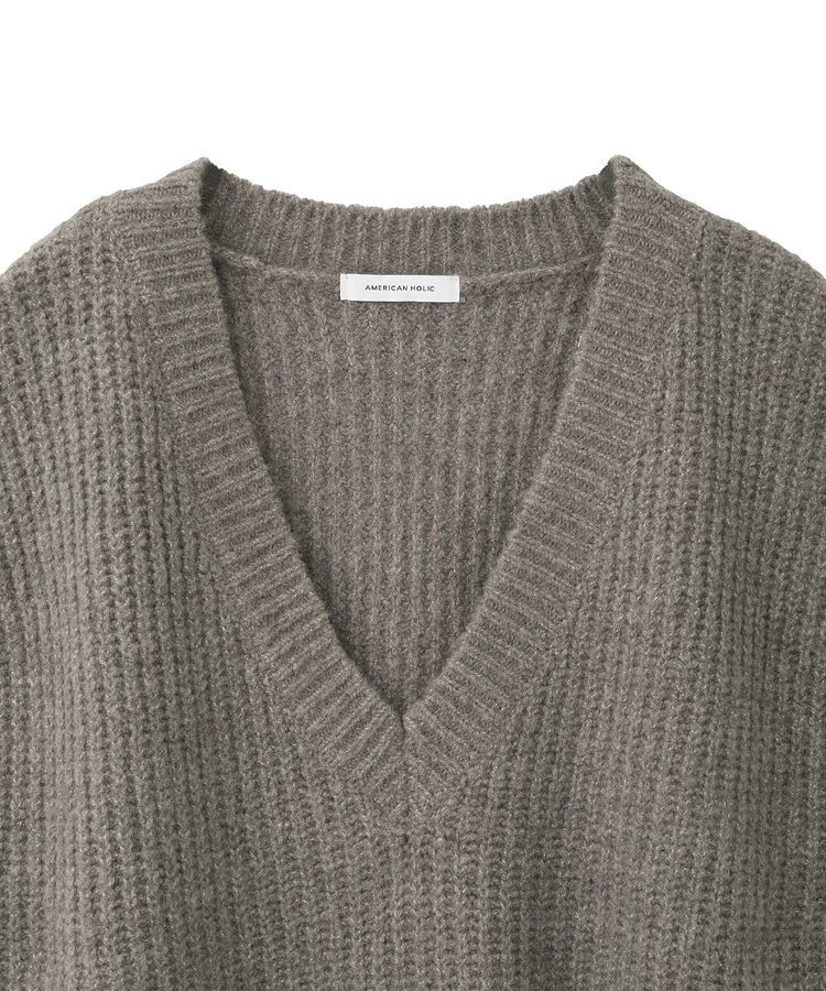 AMERICAN HOLIC「裾フリンジニットショートベスト」|ベスト・ジレ|