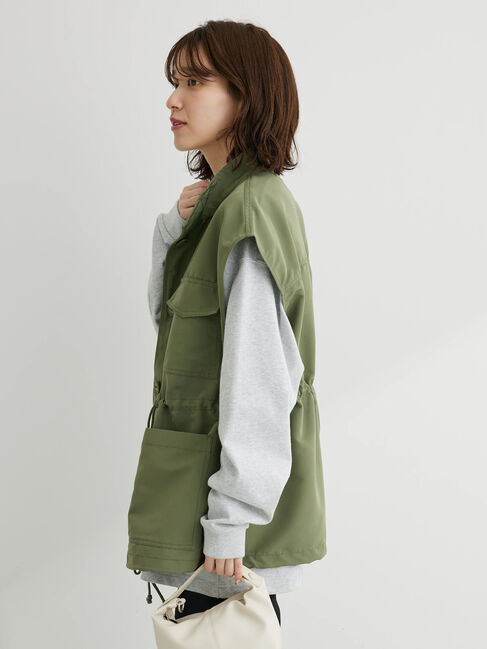 Green Parks「・ELENCARE　DUEスタンドカラーミリタリーベスト」|ベスト・ジレ|