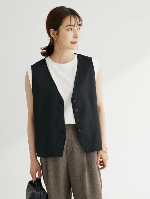 Green Parks「ヘリンボーンベスト」|ベスト・ジレ|