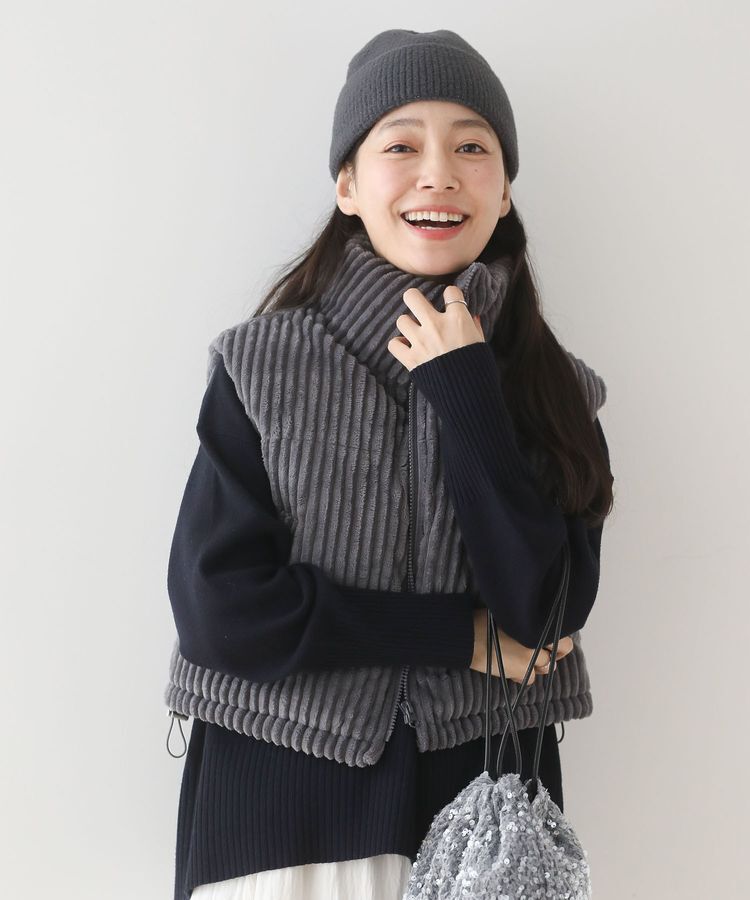 Green Parks「・swing by ワイドコールベスト」|ベスト・ジレ|Charcoal Gray