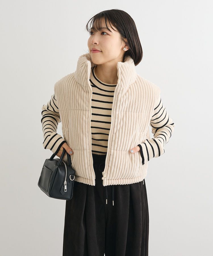 Green Parks「・swing by ワイドコールベスト」|ベスト・ジレ|Light beige