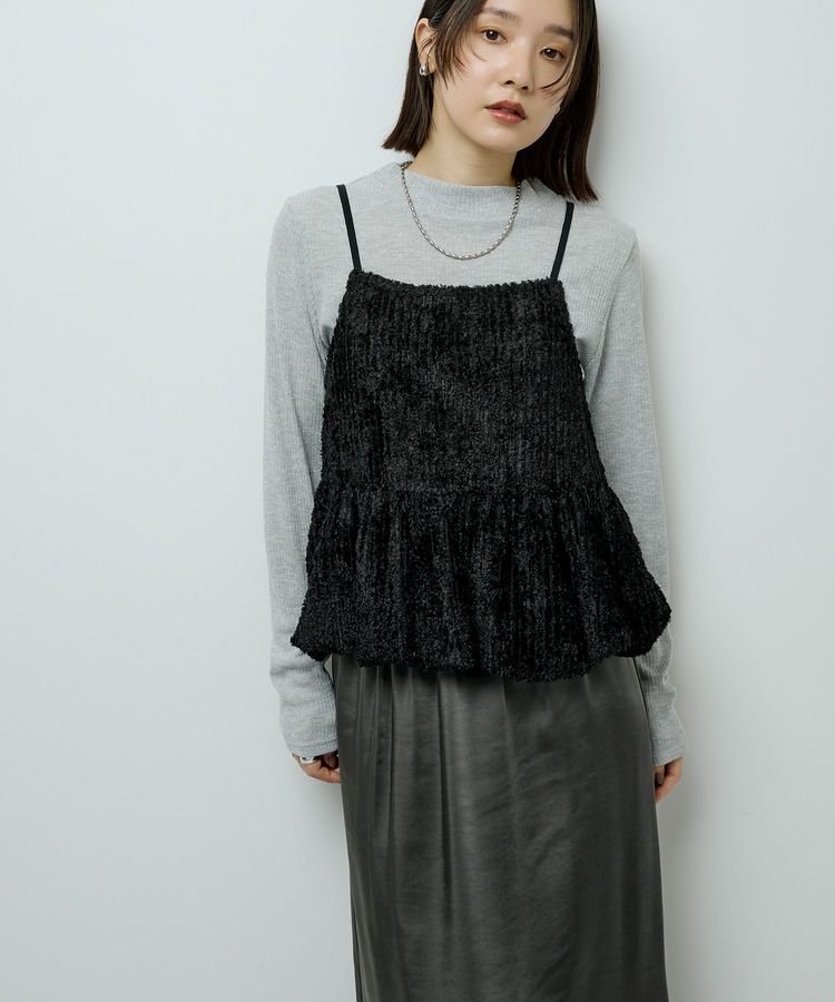 Green Parks「表面感ベロアバルーンキャミビスチェ」|ベスト・ジレ|