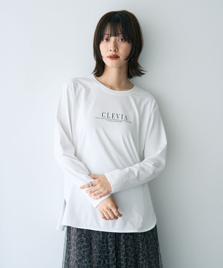 YECCA VECCA「ラウンドヘム長袖ロゴTee」|Tシャツ・カットソー|