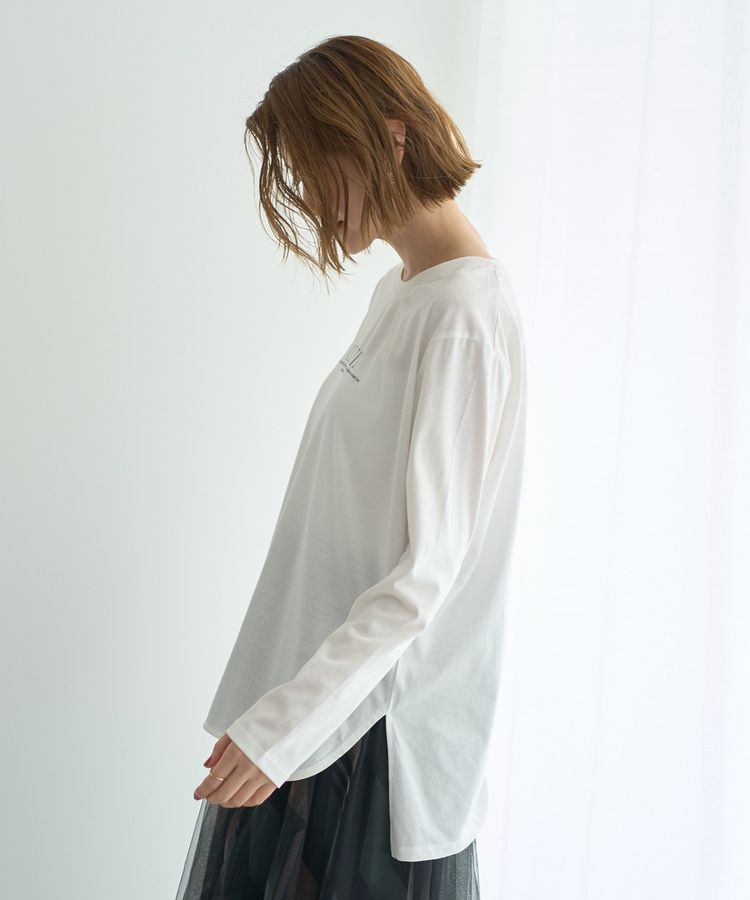 YECCA VECCA「ラウンドヘム長袖ロゴTee」|Tシャツ・カットソー|