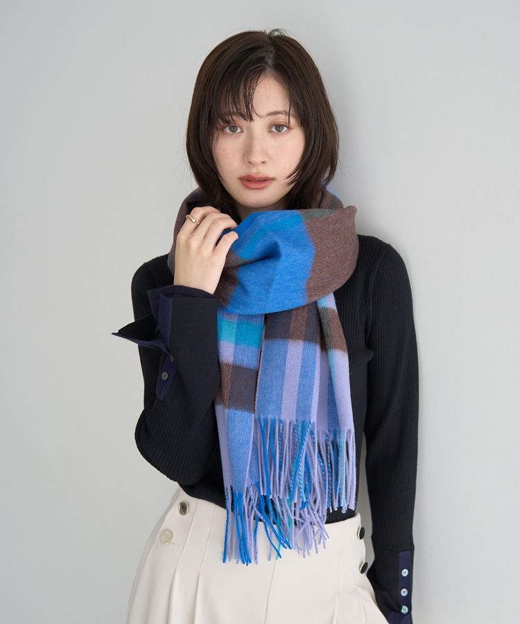 YECCA VECCA「ウールチェック柄ストール」|ストール|