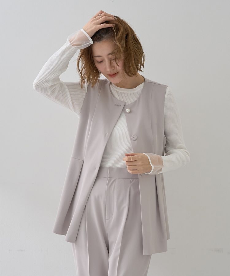 YECCA VECCA「パールペプラムジレ」|ベスト・ジレ|