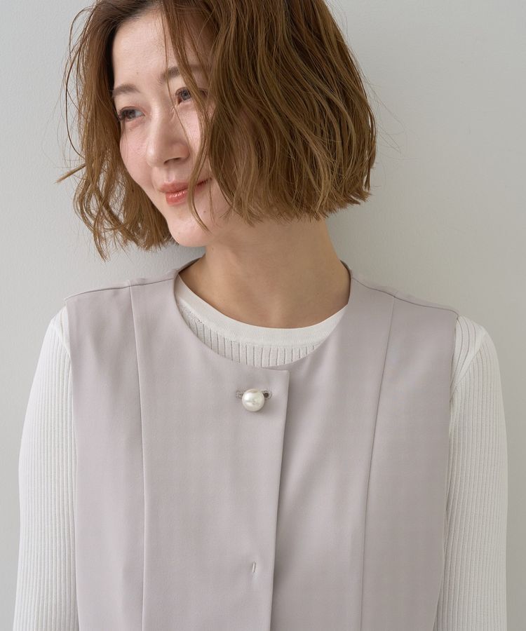 YECCA VECCA「パールペプラムジレ」|ベスト・ジレ|