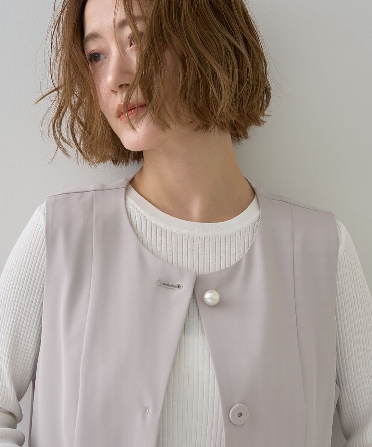 YECCA VECCA「パールペプラムジレ」|ベスト・ジレ|
