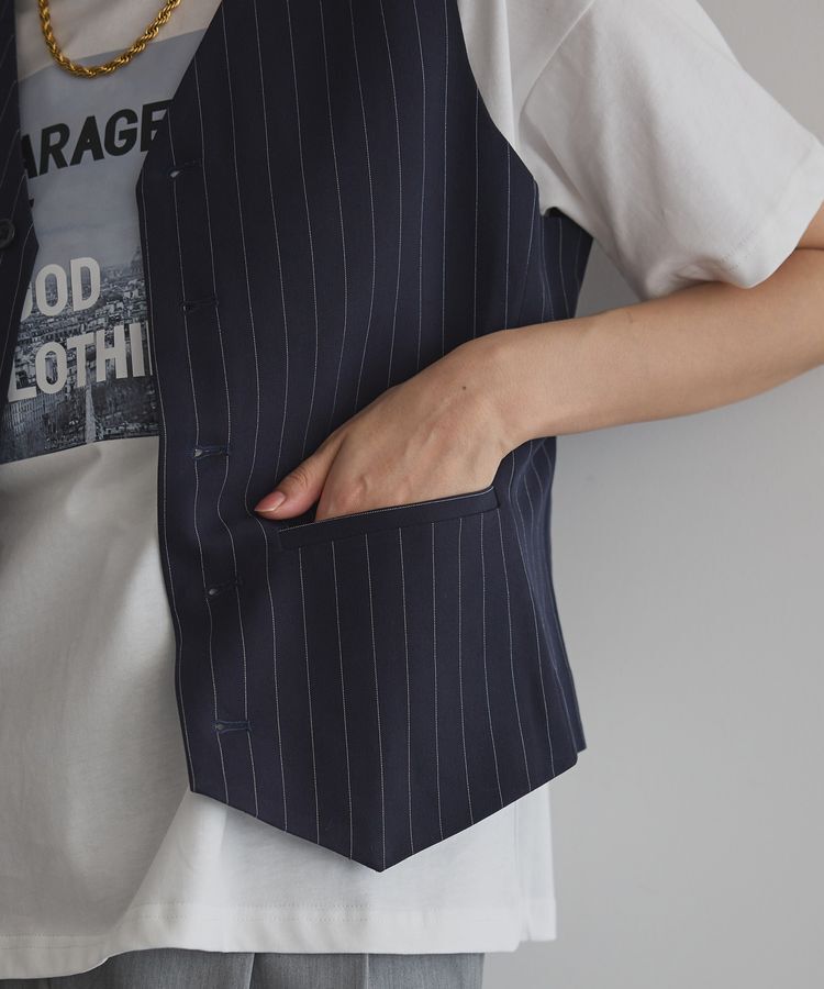 GARAGE OF GOOD CLOTHING「ストライプベスト」|ベスト・ジレ|